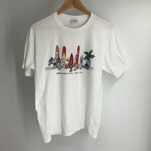 CRAZY Shirt Hawaii White T-shirt Small Surf Hawaiian Humane Society Adopt A Dog